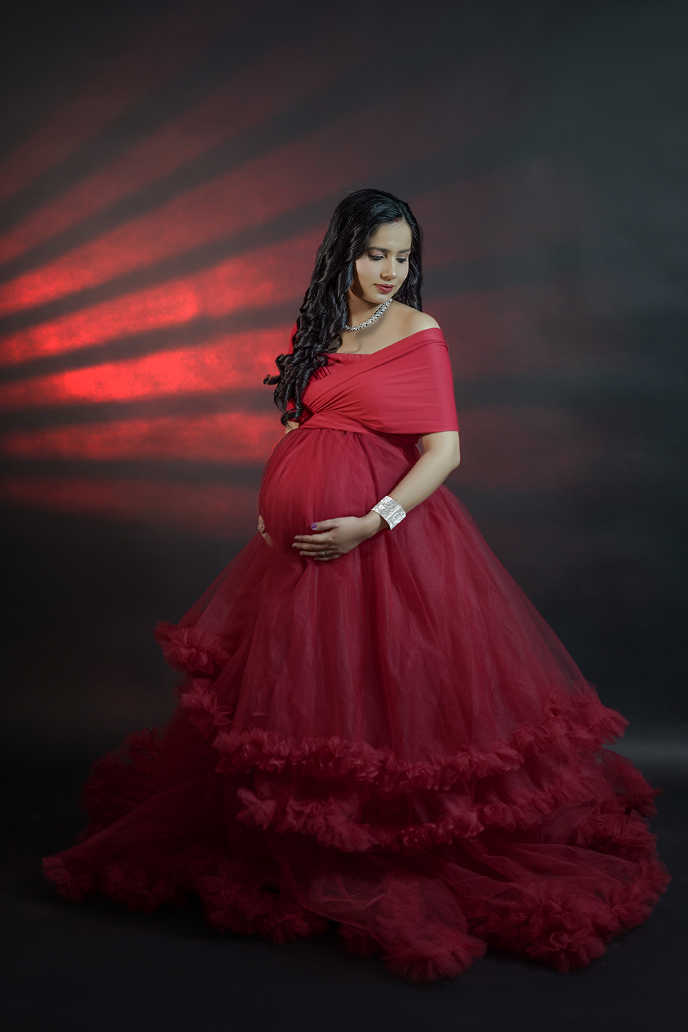 Maternity portrait in studio styling